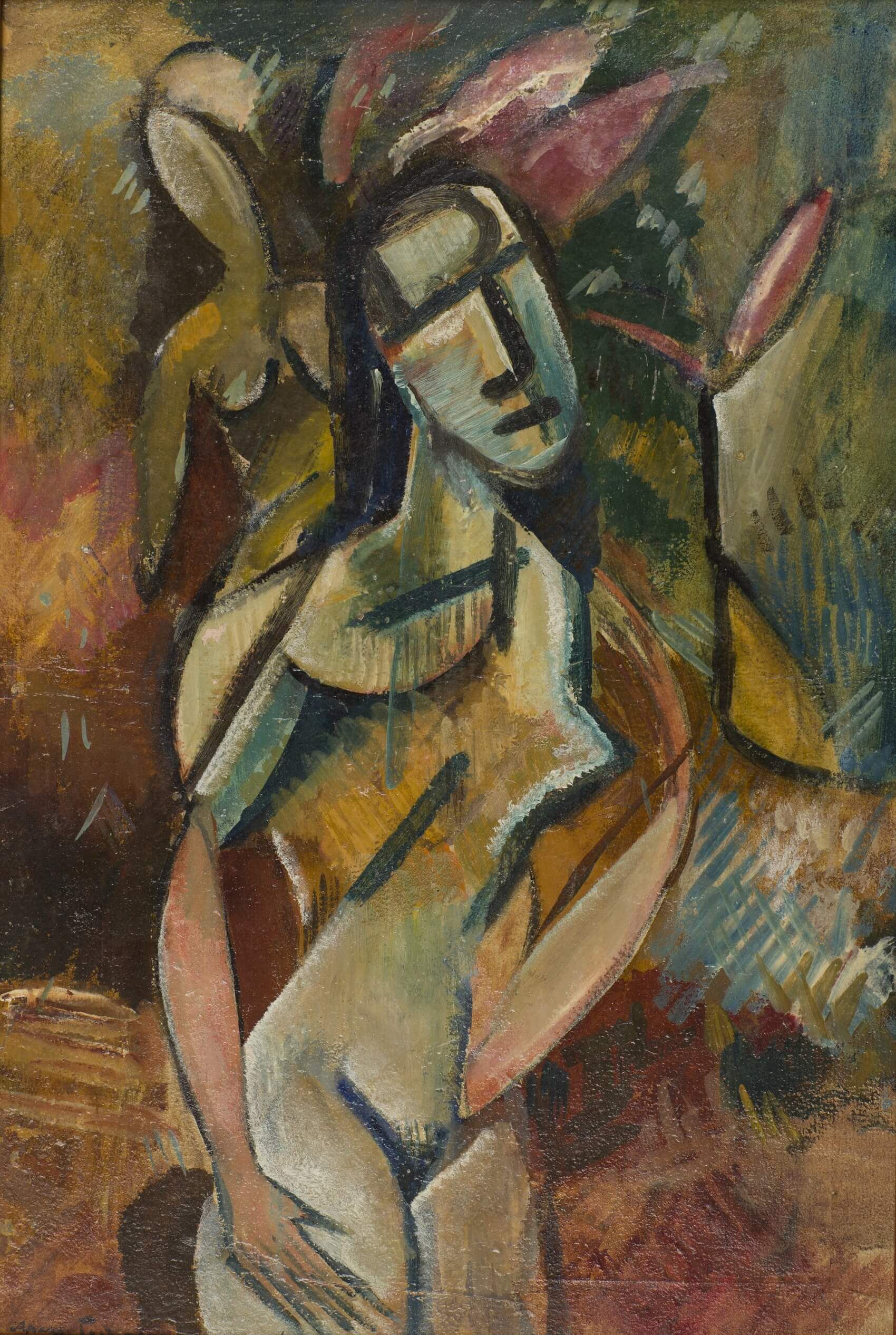Александр Родченко. Девушка с цветком, 1915 год.